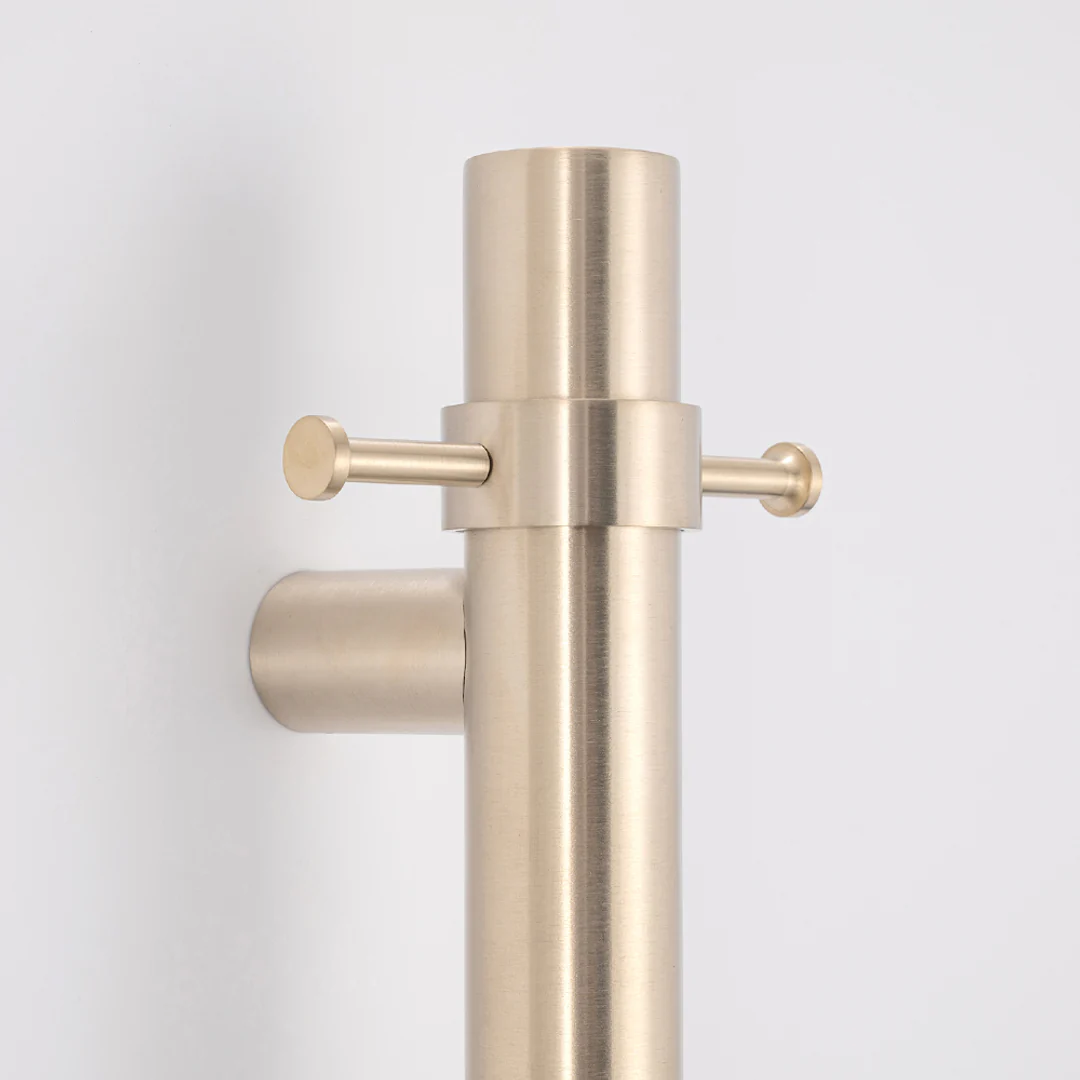 Radiant Vertical Towel Rail Hook For Vertical Heated Bar Warm Brushed Nickel