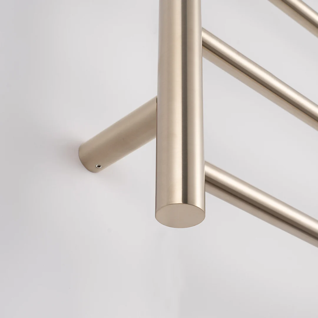 Radiant Warm Brushed Nickel 600 X 800Mm Round Heated Towel Rail Right - Image 3