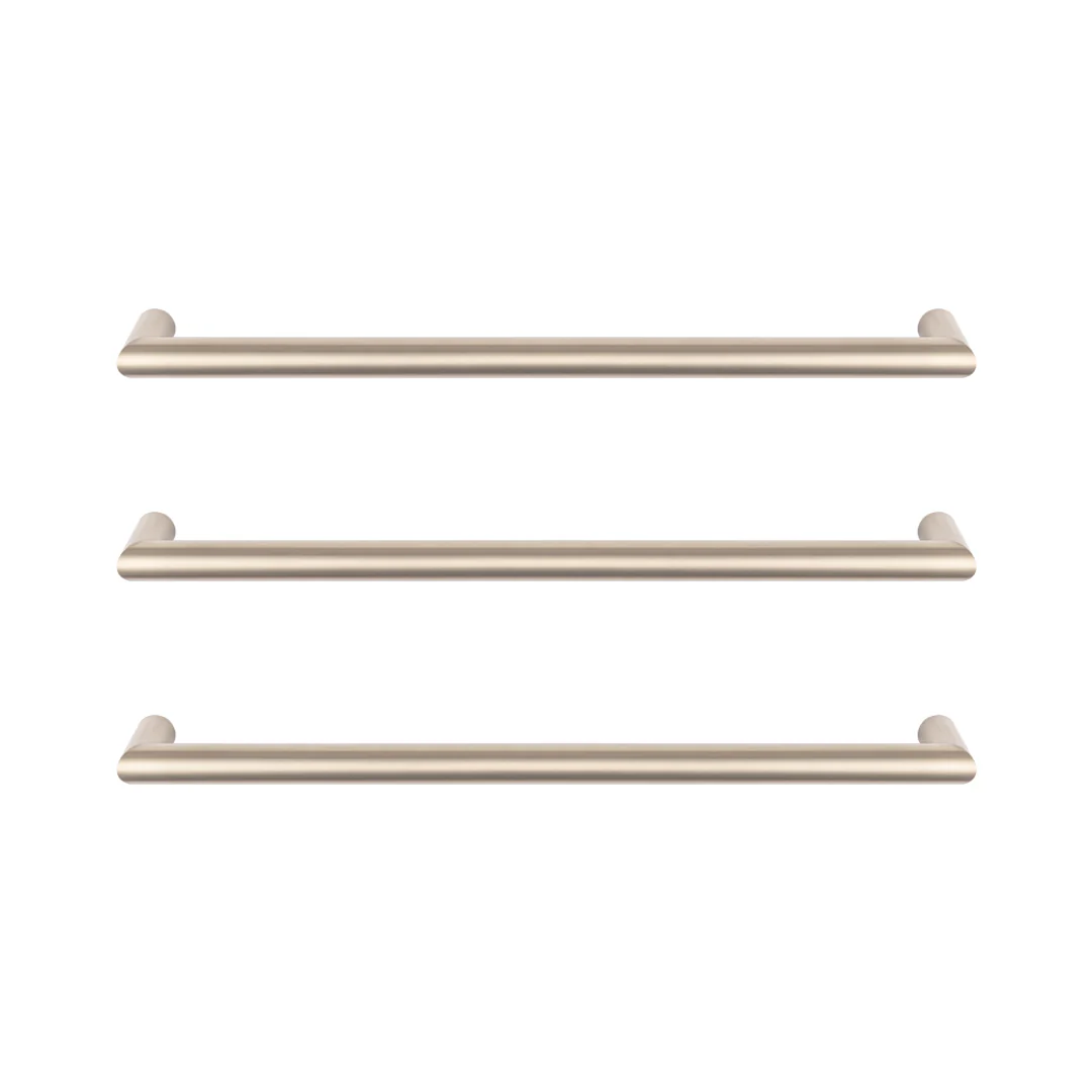 Radiant Warm Brushed Nickel 650Mm Non Heated Round Single Bar Towel Rail