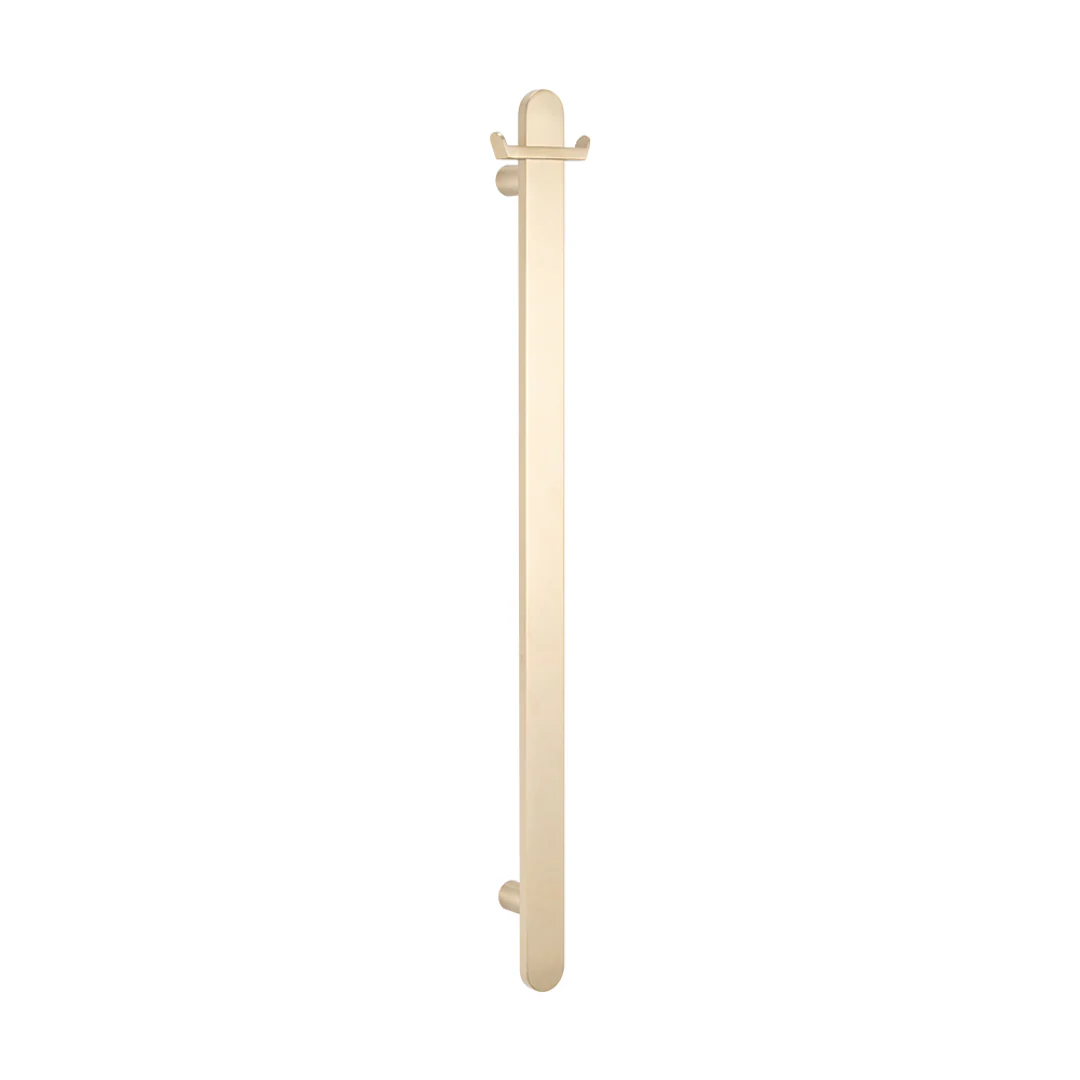 Radiant Warm Brushed Nickel Flat Profile Vertical 930Mm Non Heated Single Bar Towel Rail - Image 3