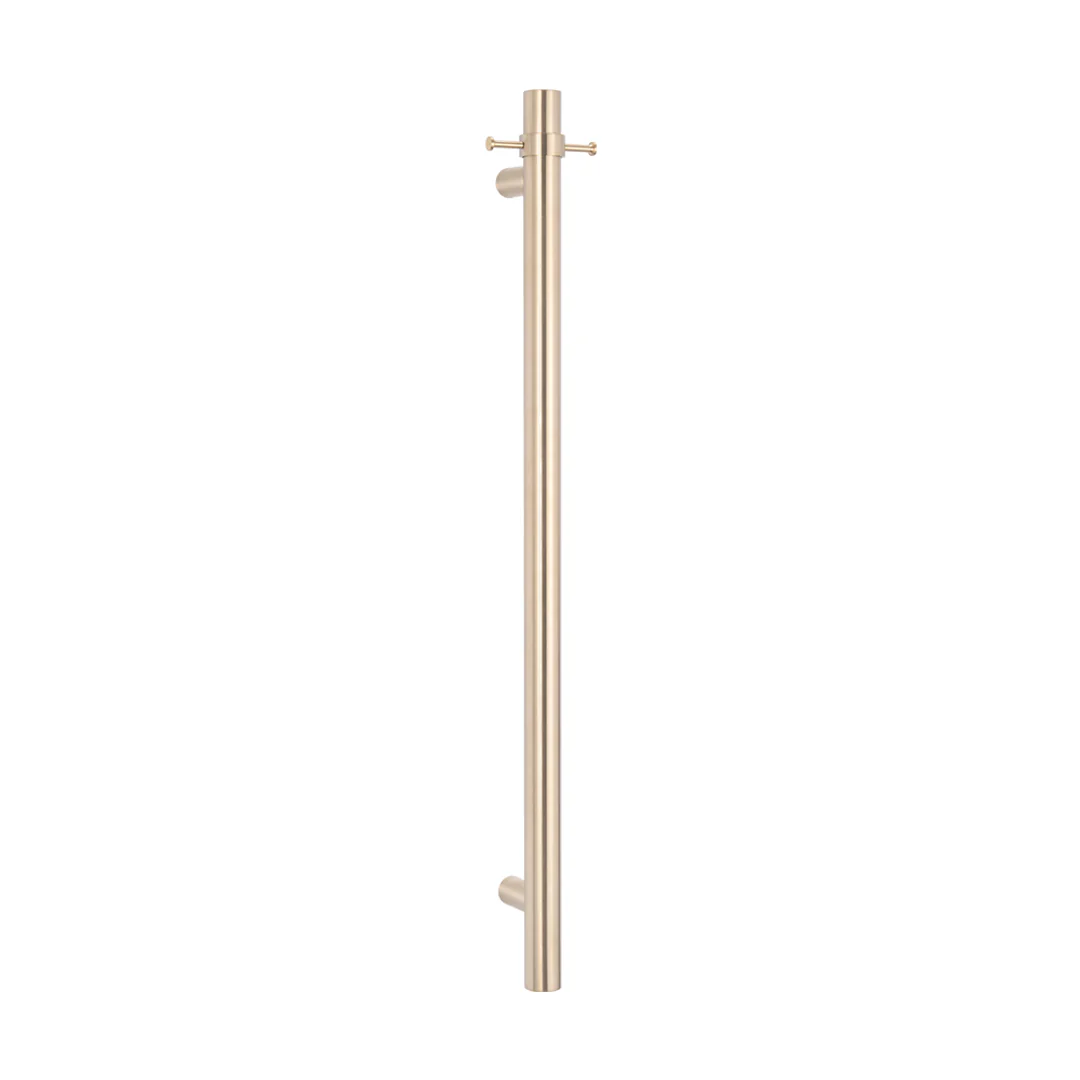 Radiant Warm Brushed Nickel Vertical 950Mm Round Non Heated Single Bar Towel Rail - Image 3