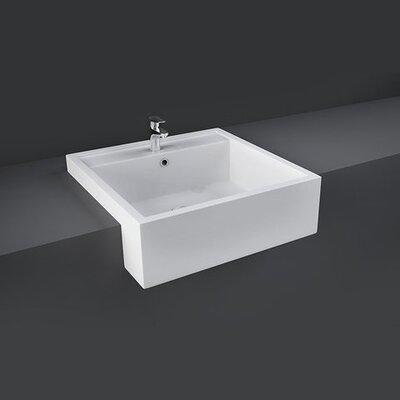 Rak Nova Square Semi Recessed Basin 460X460mm 3 Tap Hole White - Image 3