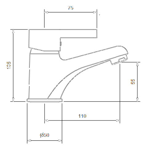 Ram Adero Cast Basin Mixer   Chrome - Image 4