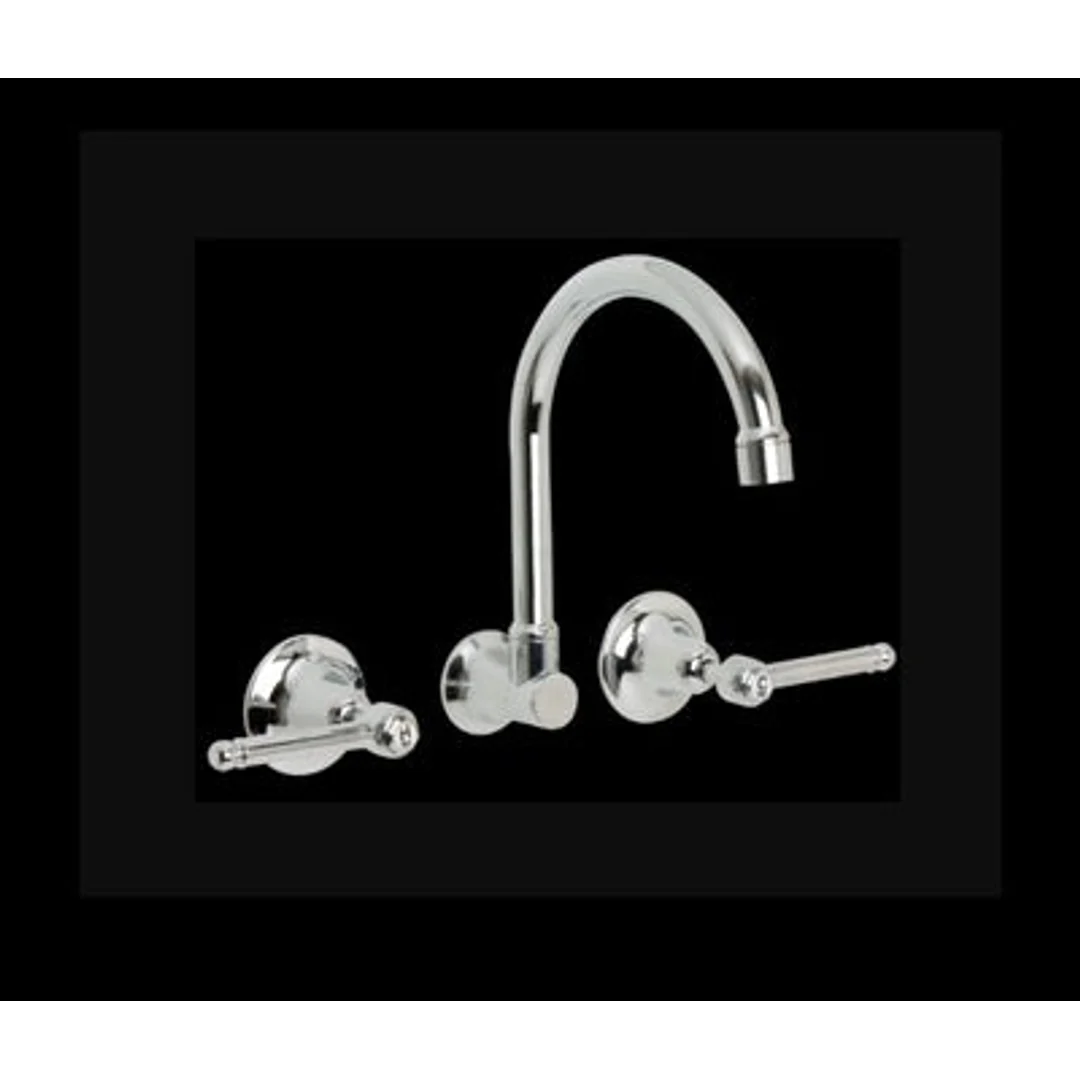 Ram Dorset Wall Sink Set Chrome Lever Ceramic Disc - Image 2