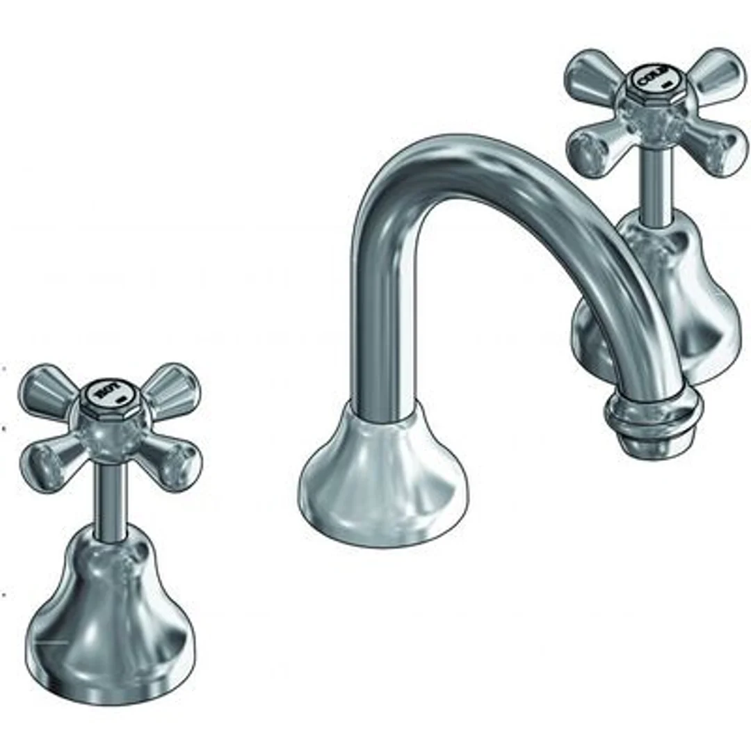 Ram Merino Cross Basin Set with Gooseneck Spout Chrome