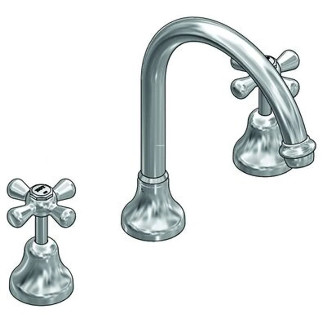 Ram Merino Fixed Vanitee Sink with Gooseneck Spout White & Chrome - Image 2
