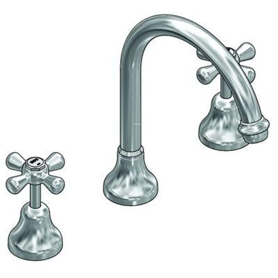 Ram Merino F'Ward Bowl Sink Set with Gooseneck Spout White & Chrome