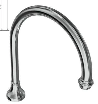 Ram Merino Hob Spa Spout 200mm Gooseneck Chrome White - Image 3