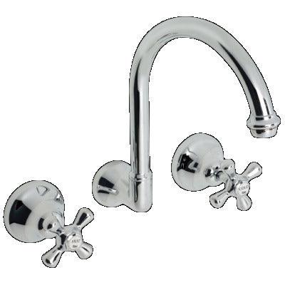 Ram Merino Wall Sink Set with Gooseneck Spout Chrome - Image 3