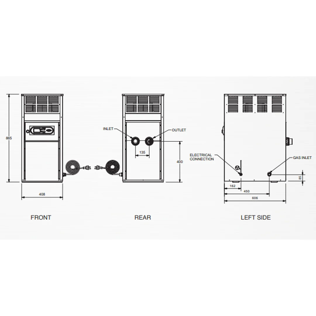 Raypak Spartan Residential Spa Heater 131 Natural Gas - Image 2