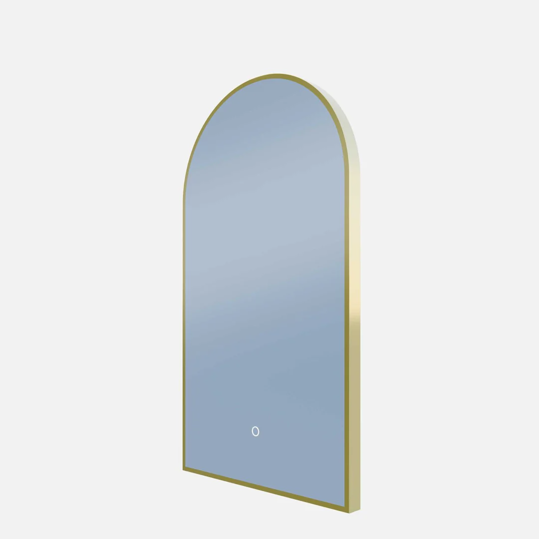 Remer A-Series Arch Backlit Mirror Nordic Gold Frame