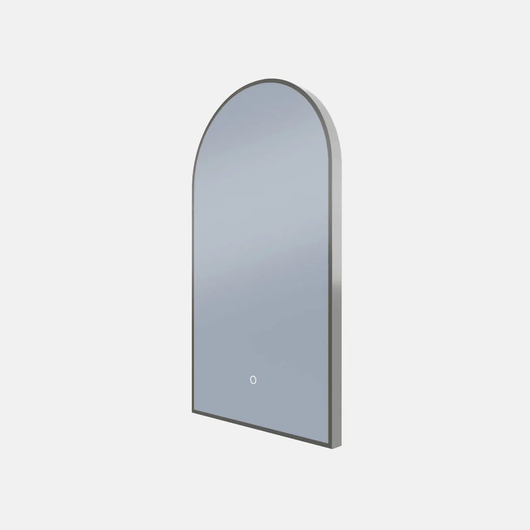 Remer A-Series Arch Backlit Mirror With Demister Georgian Metal Frame