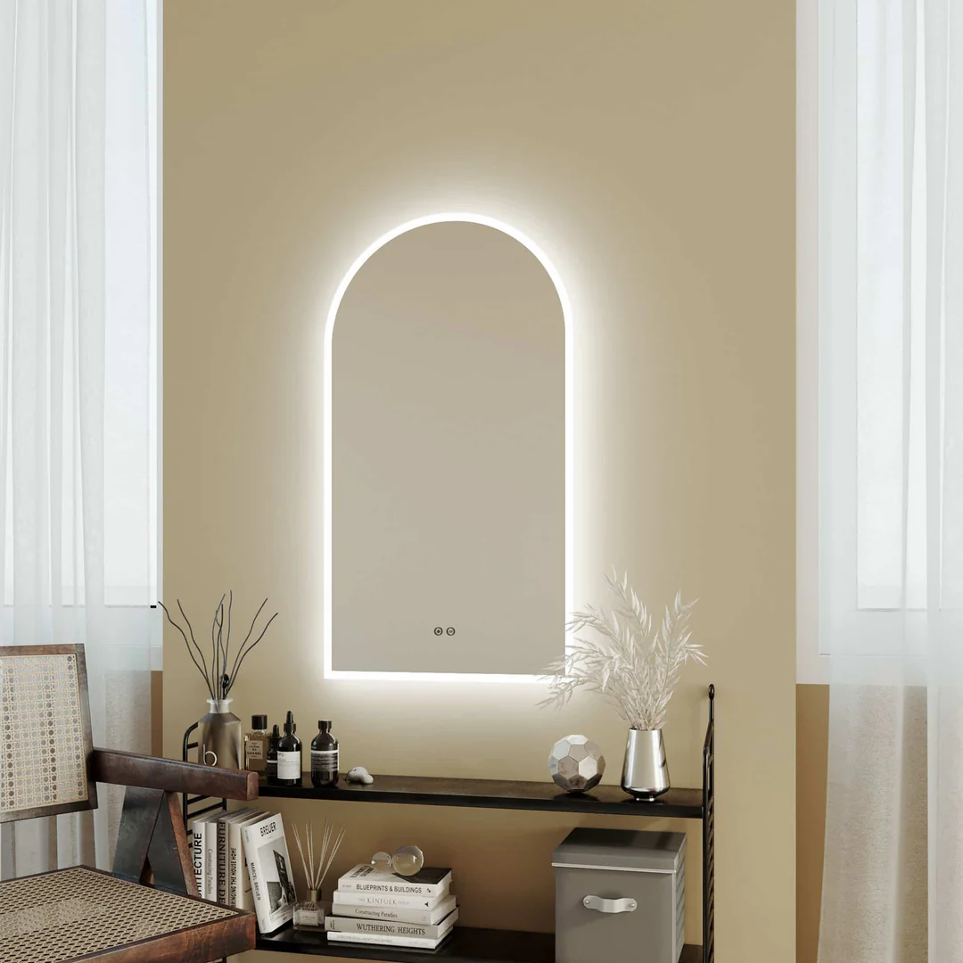 Remer Arch 500D Brushed Nickel Led Mirror 510H X 910W X 40D - Image 3