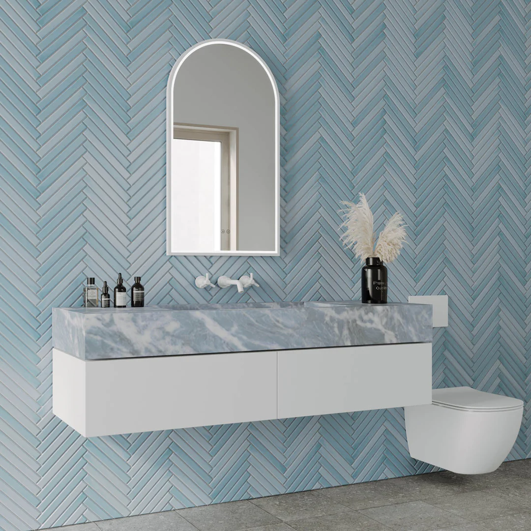 Remer Arch 500D Brushed Nickel Led Mirror 510H X 910W X 40D - Image 4