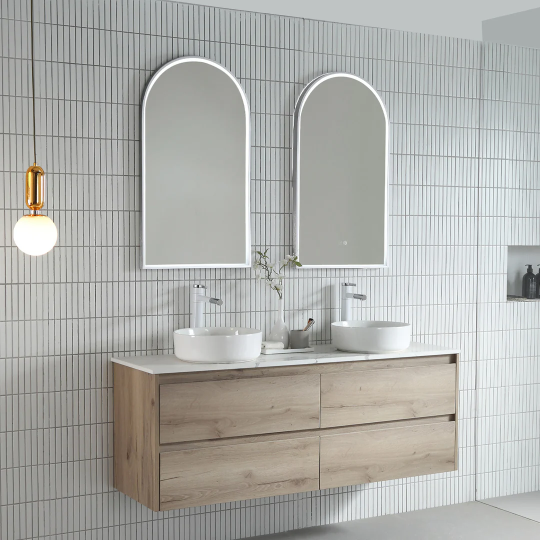 Remer Arch 500D Brushed Nickel Led Mirror 510H X 910W X 40D - Image 5