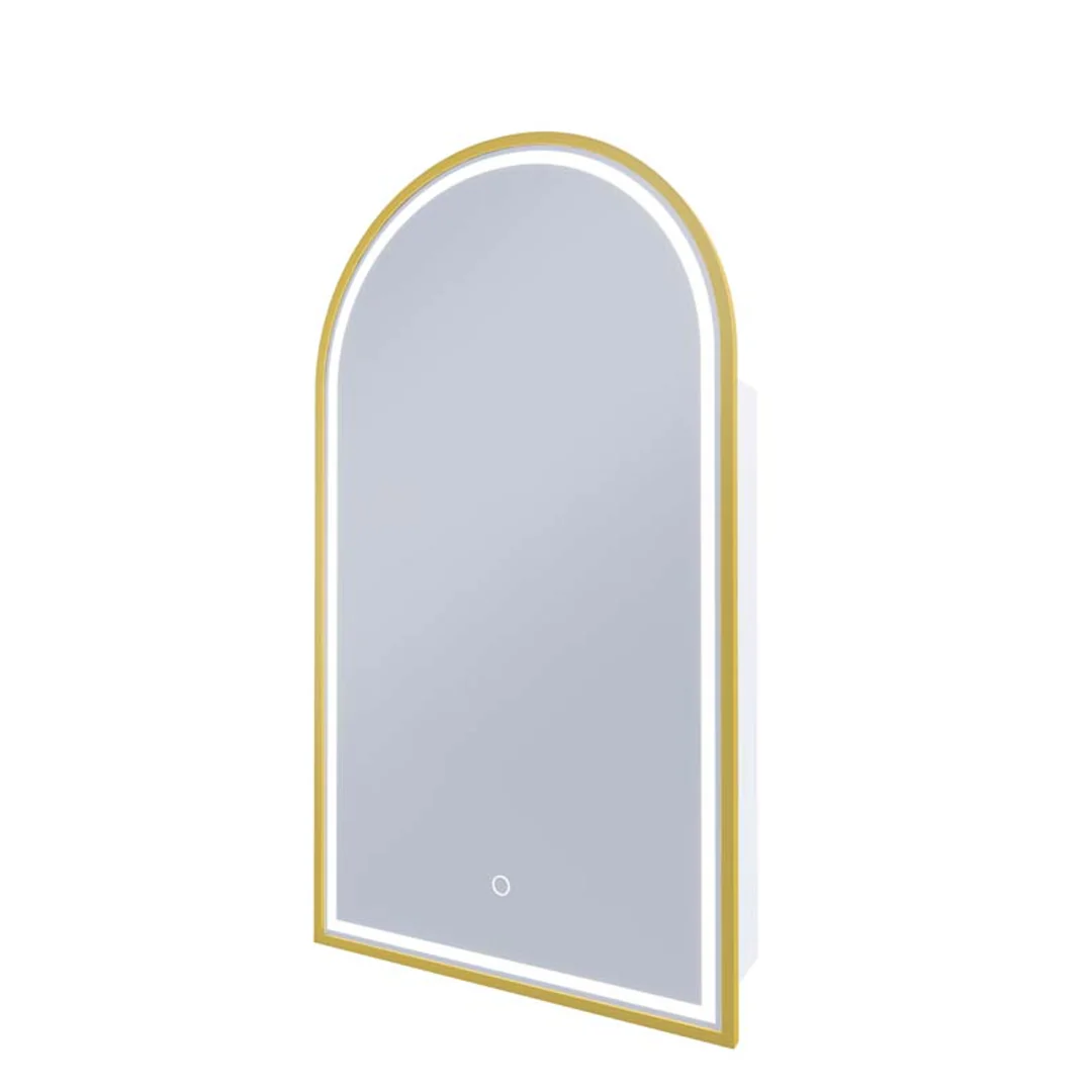Remer Blanca Led Shaving Cabinet With Nordic Gold Frame