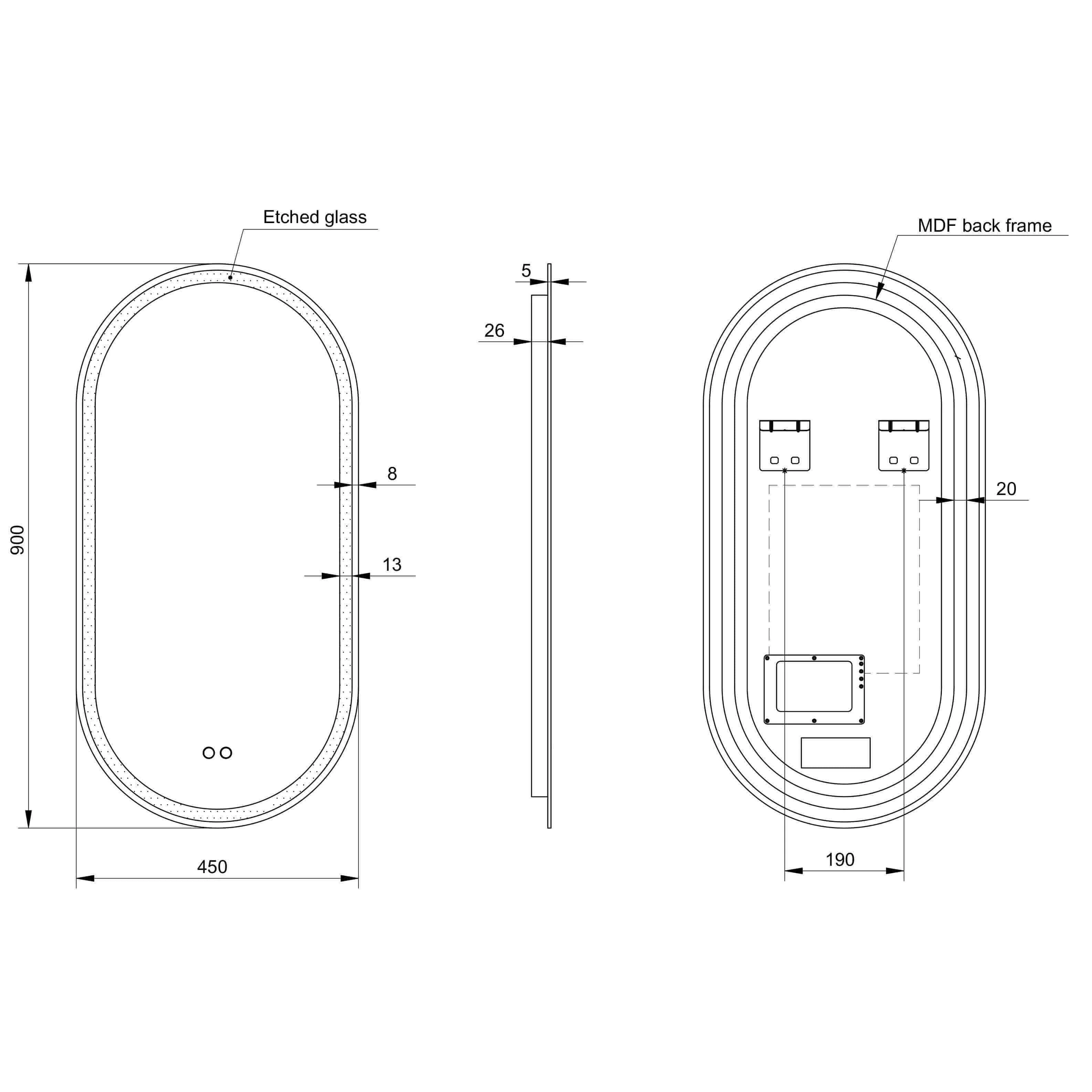 Remer Gatsby 450mm Led Mirror 450 X 900 X 31 - Image 5