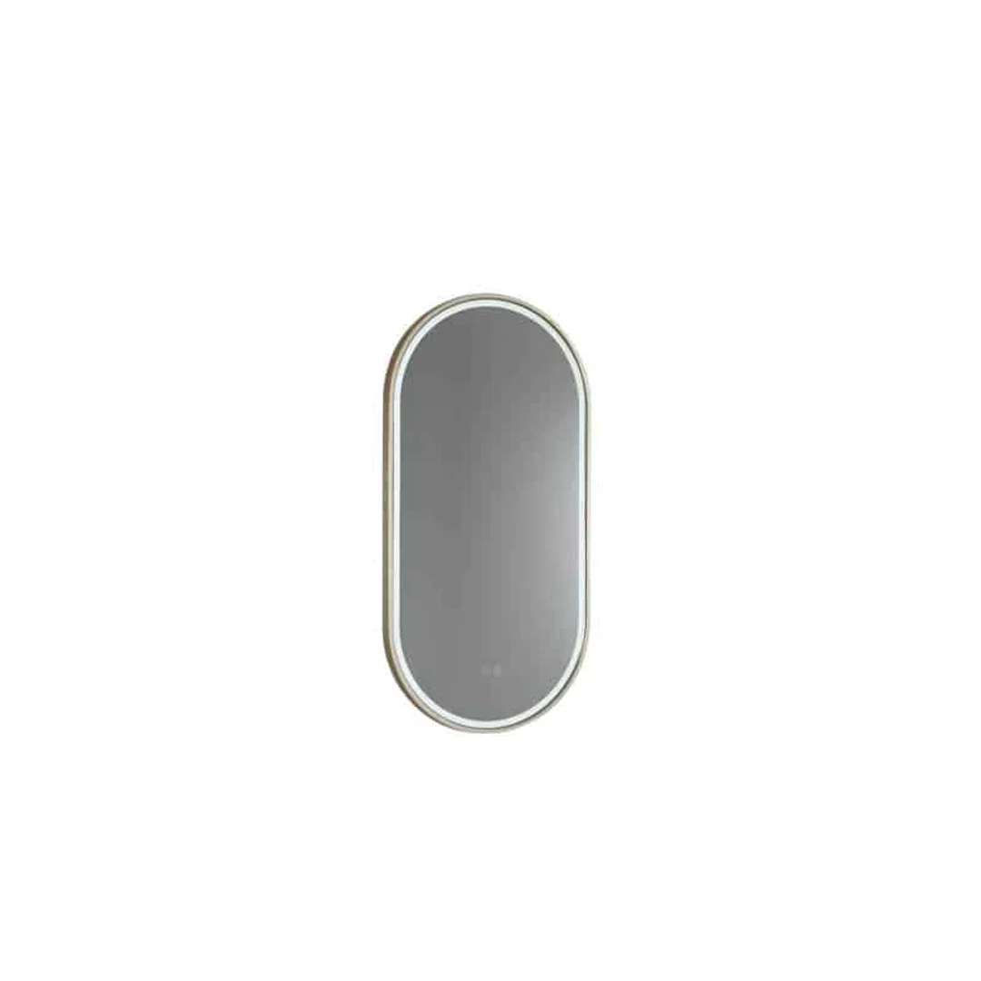 Remer Gatsby Led Mirror Baltic Brass Frame With Mirage Magnifier
