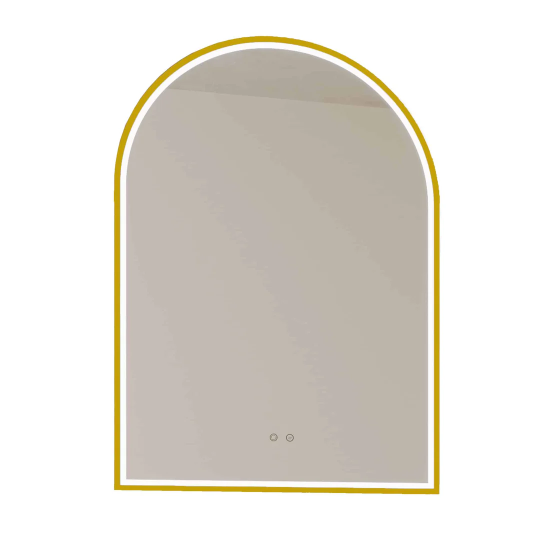 Remer Great Arch 700D Led Mirror Nordic Gold Frame With Mirage Magnifier