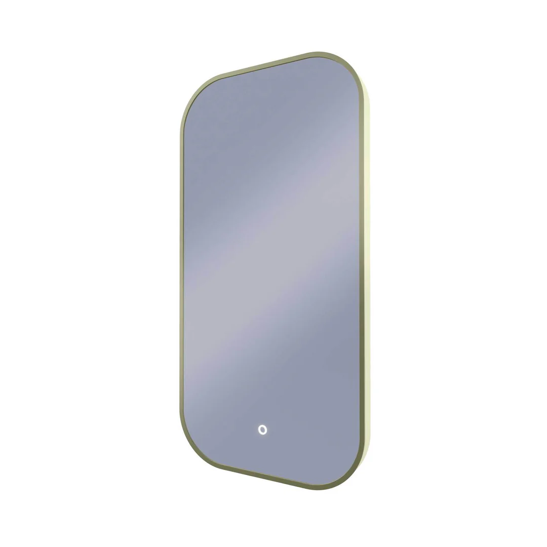 Remer I-Series 450 Soft Rectangle Led Mirror 450 Soft Rectangle Led Mirror Baltic Brass Frame