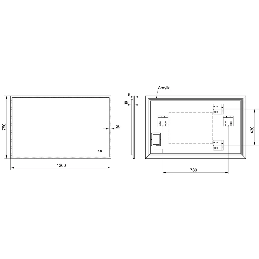 Remer Kara 1200 Led Mirror 1200W X 750H X 40D K12075D - Image 4