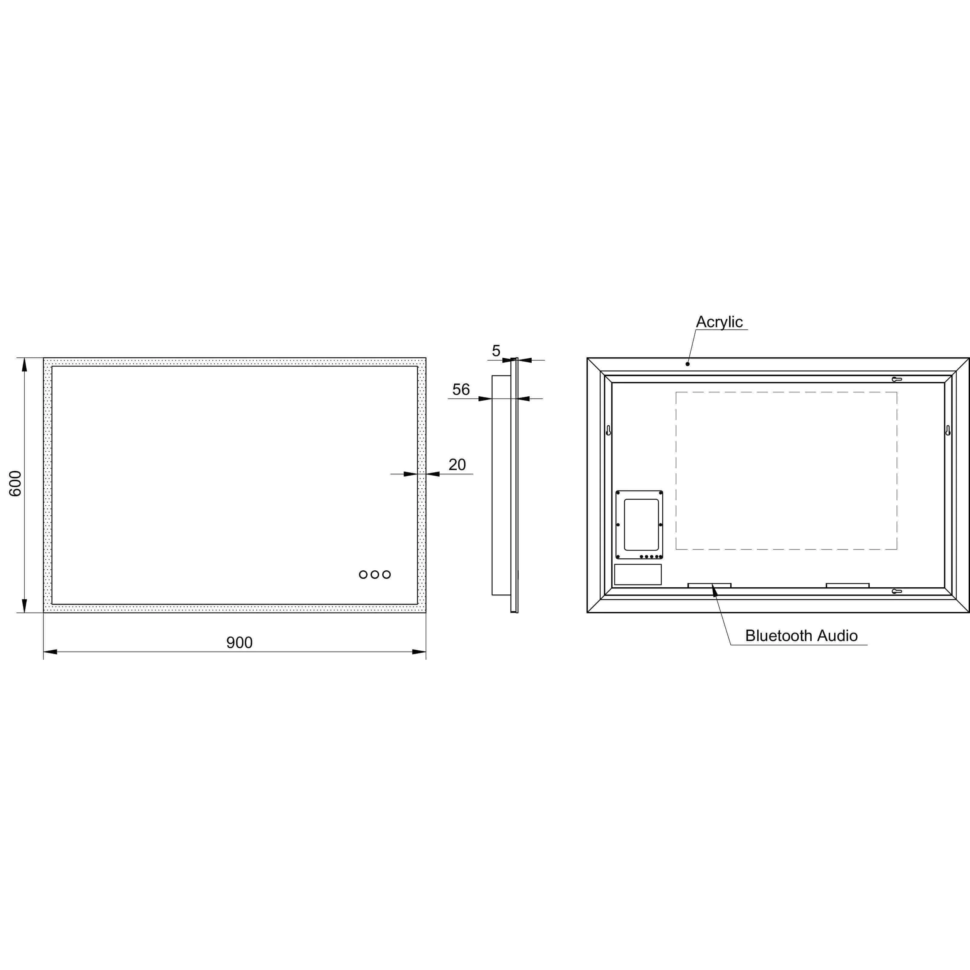 Remer Kara Premium 900 Led Mirror 900W X 700H X 61D K9060Db - Image 3
