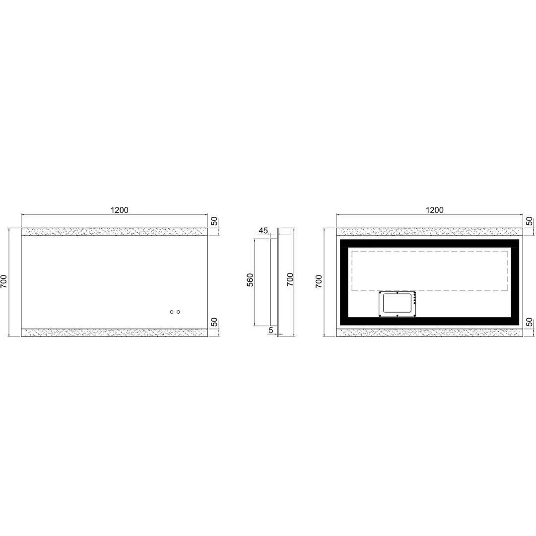 Remer Miro Led Mirror With Demister - 1200W X 700H X 50D - Image 4
