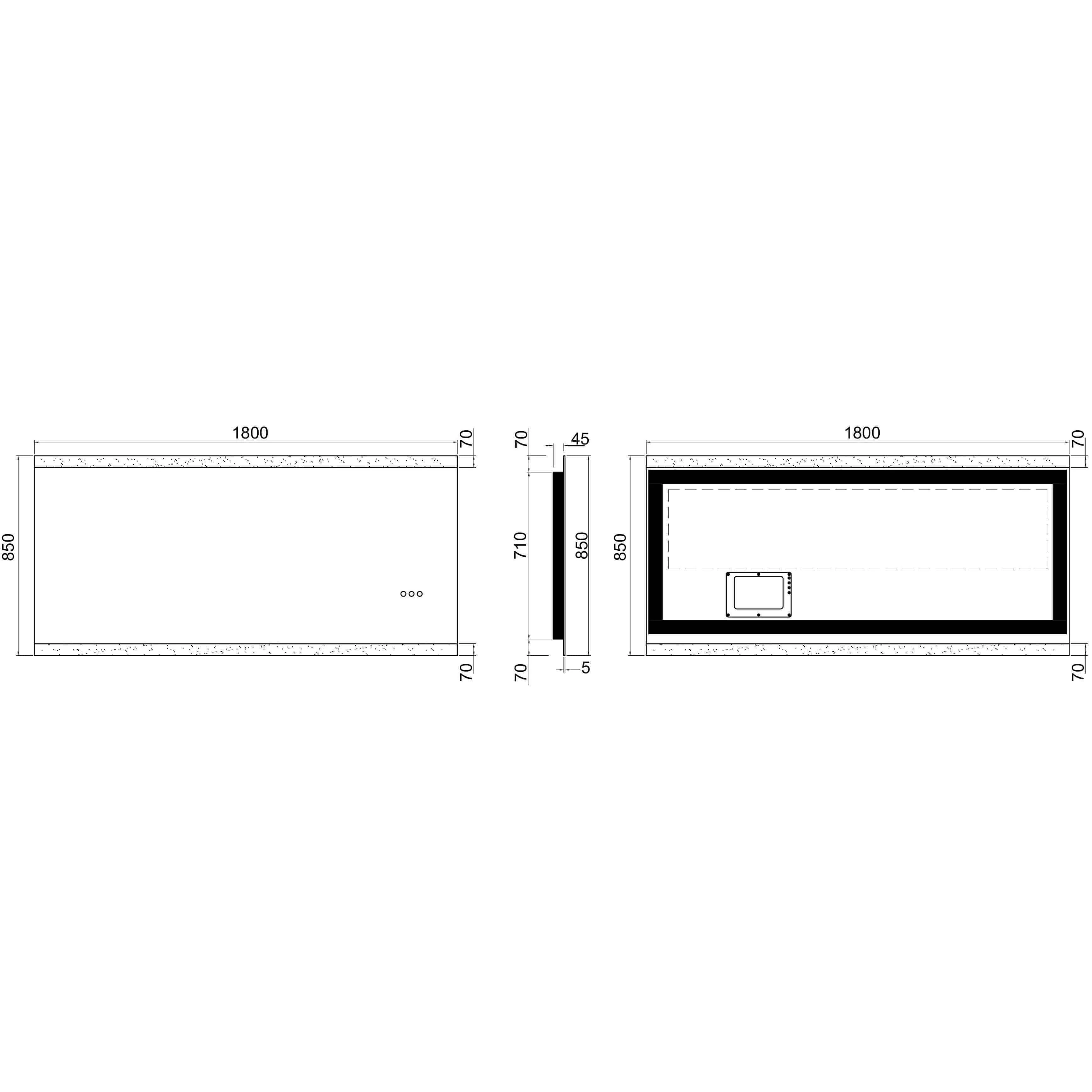 Remer Miro Premium Led Mirror With Bluetooth Speakers - 1800W X 850H X 50D - Image 3