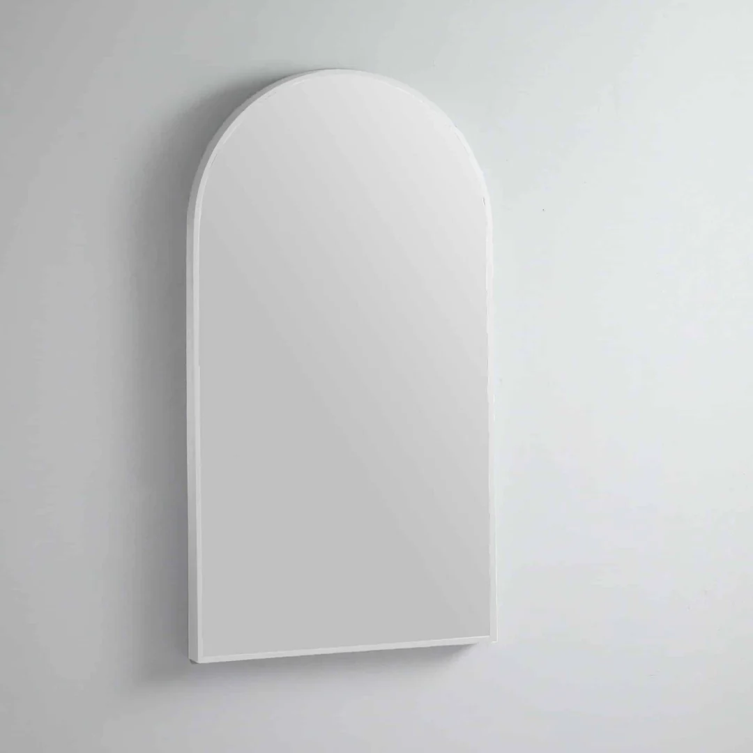 Remer Modern Arch Mirror 510 x 910 - Matt White - Image 2