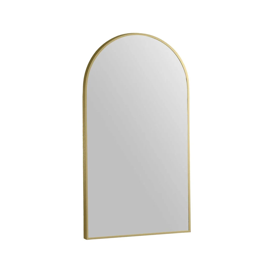 Remer Modern Arch Nordic Gold Framed Mirror With Mirage Magnifier