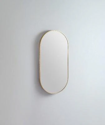 Remer Modern Oblong Mirror 460W X 910H X 40D - Brushed Brass - Image 4