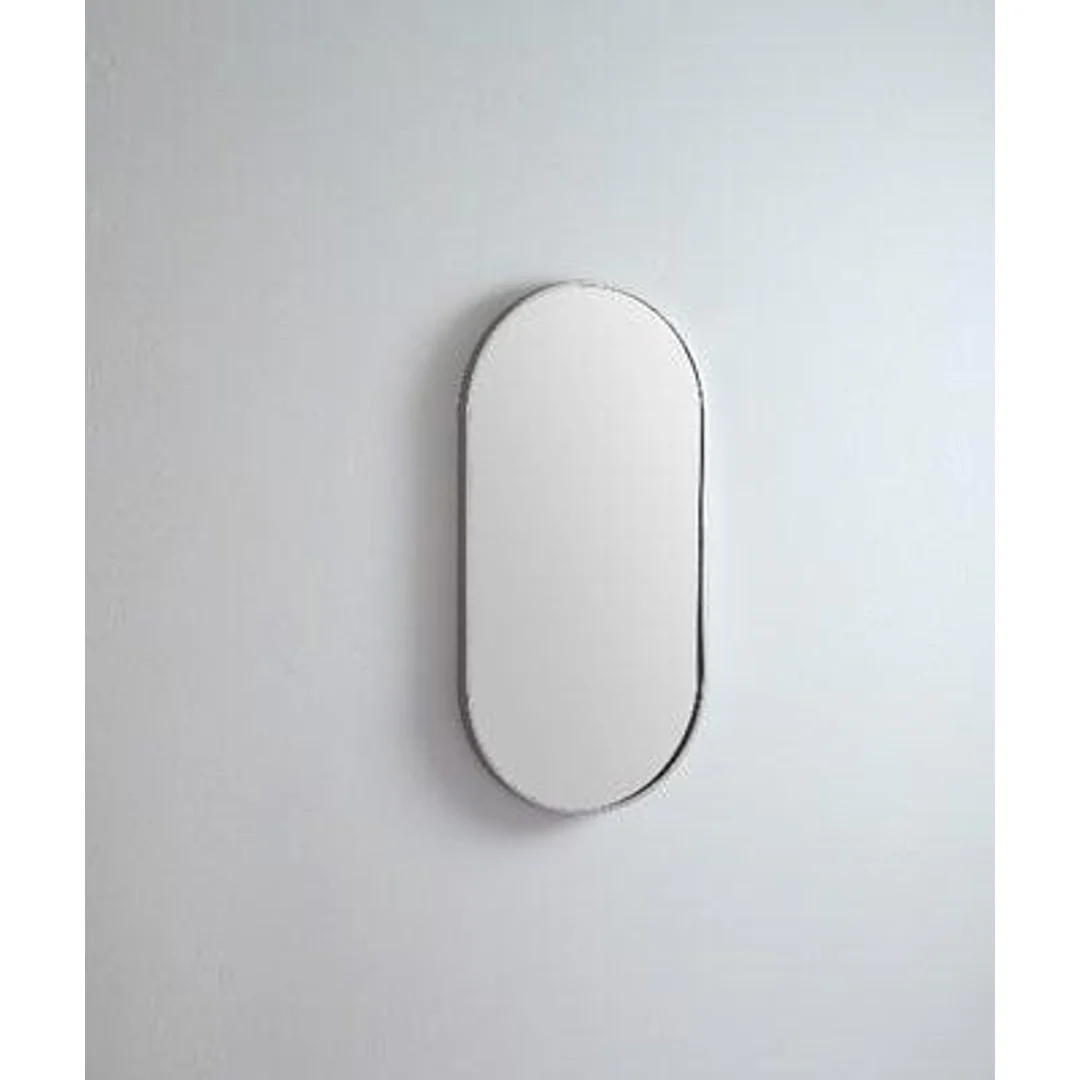 Remer Modern Oblong Mirror 460W X 910H X 40D - Brushed Nickel - Image 2