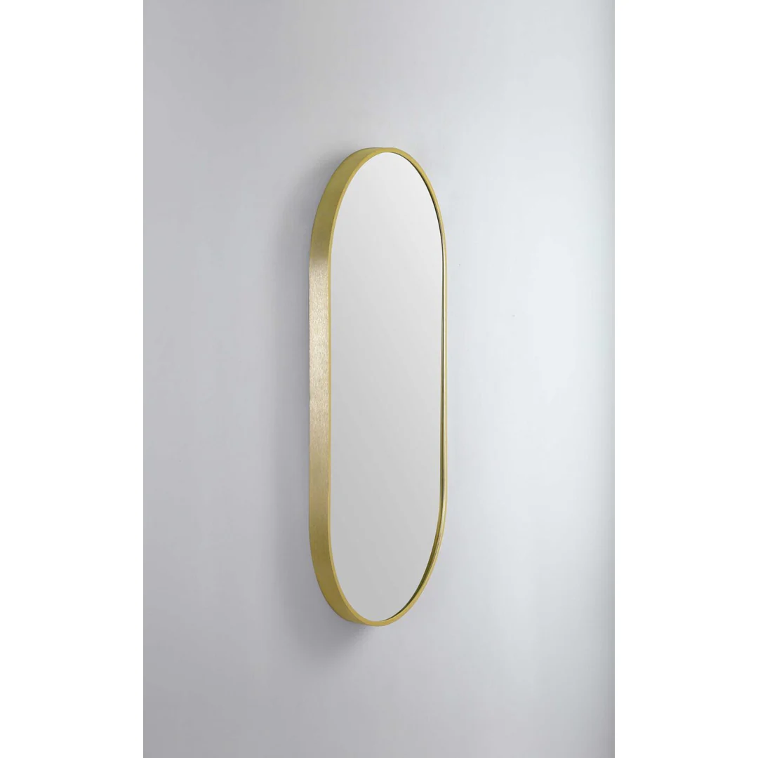 Remer Modern Oblong 460X910 Nordic Gold Framed Mirror With Mirage Magnifier