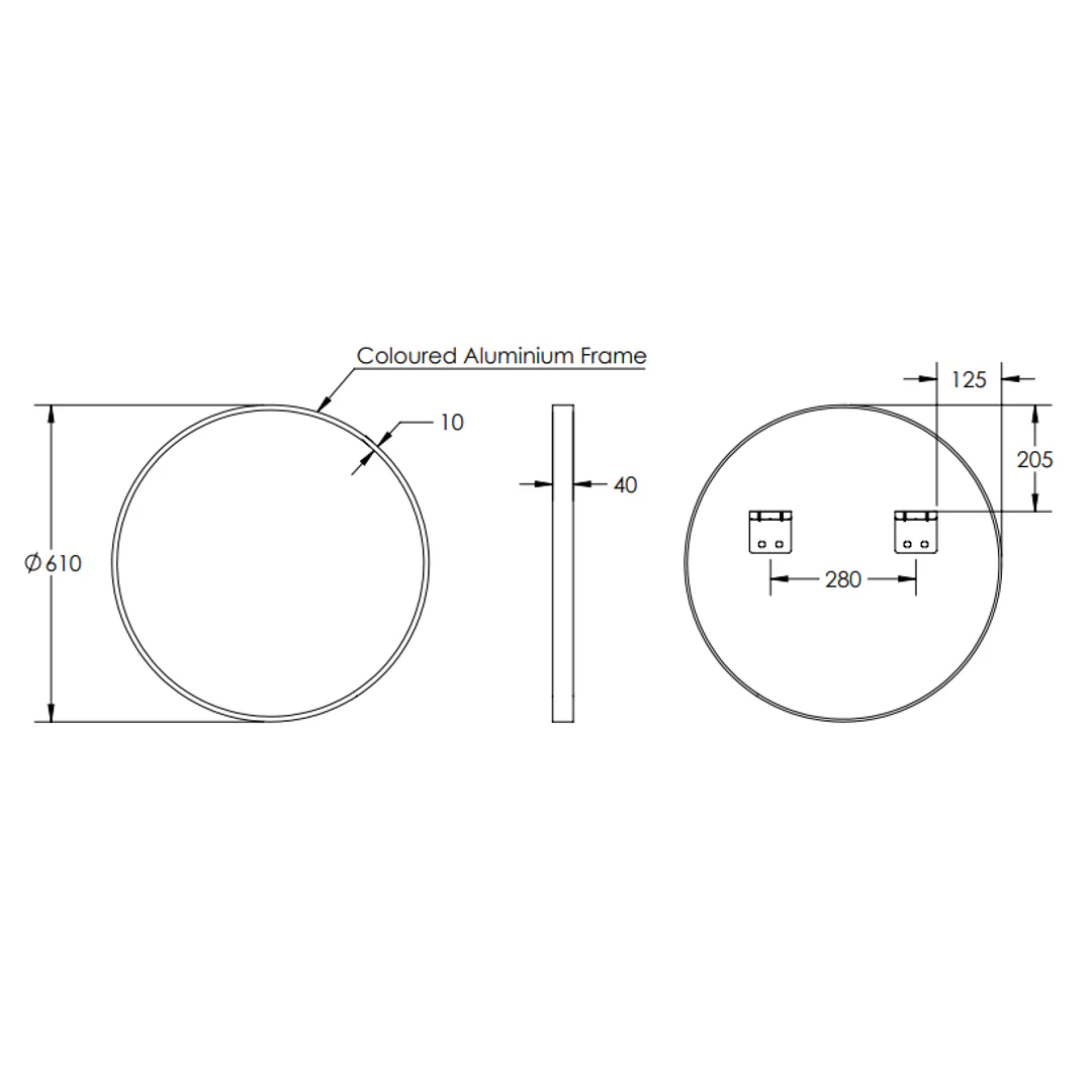 Remer Modern Round 610 Gun Metal Mirror 610W X 610H X 40D Mr61-Gm - Image 3