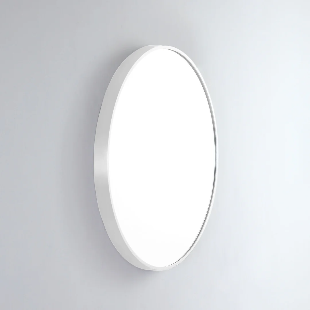 Remer Modern Round Mirror - 610 x 610, Matt White