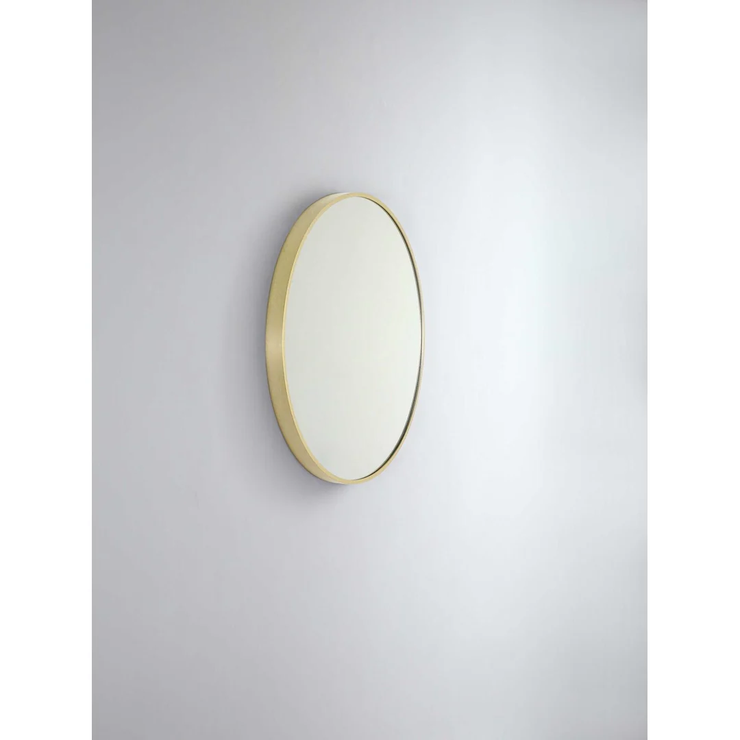 Remer Modern Round 610X610 Nordic Gold Framed Mirror With Mirage Magnifier