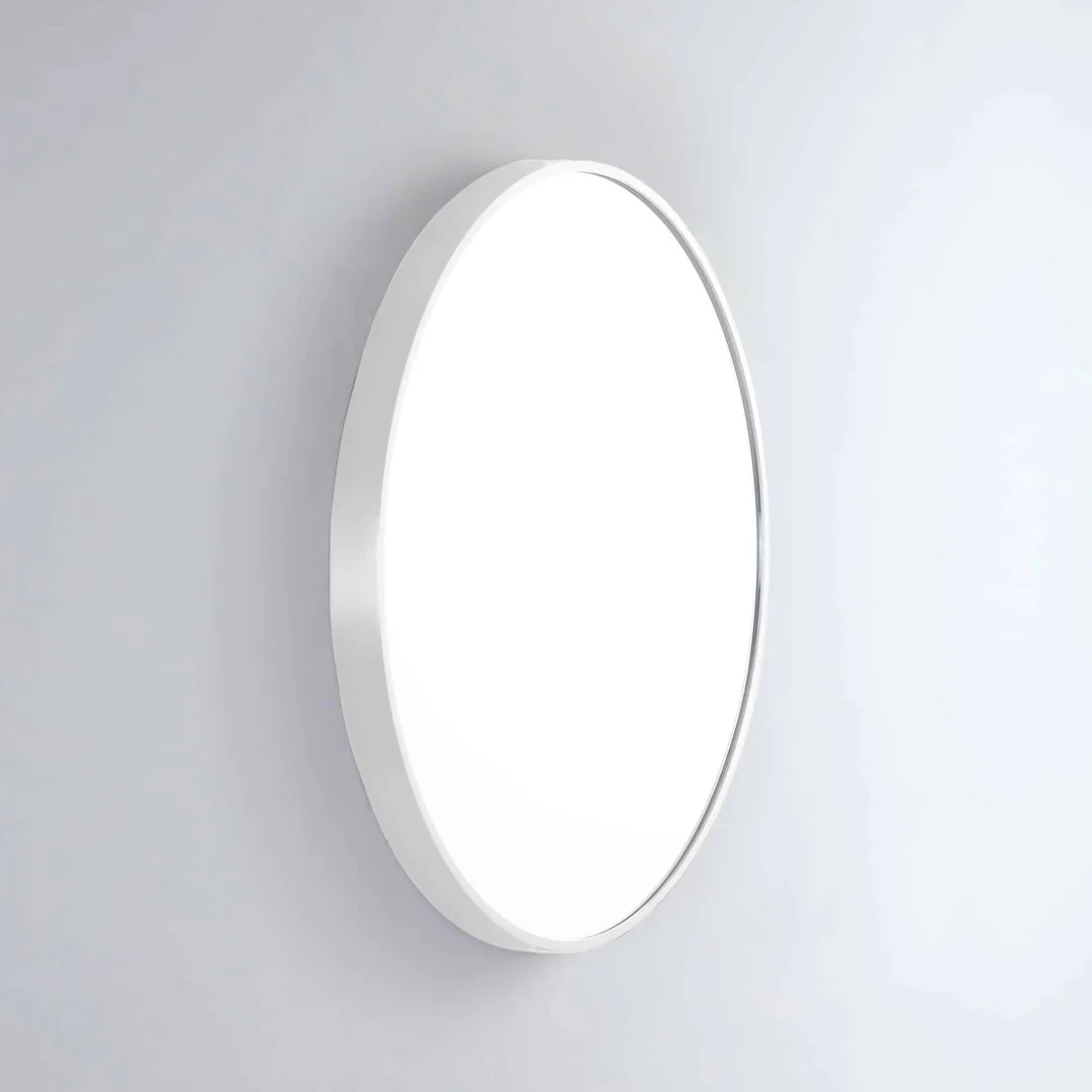 Remer Modern Round Mirror - 810 x 810, Matt White - Image 2
