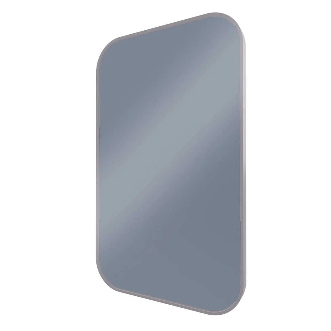 Remer Modern Soft Rectangle 600X1000 Brits Nickel Framed Mirror With Mirage Magnifier
