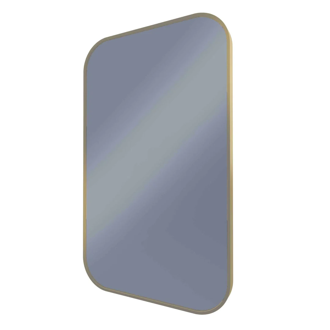 Remer Modern Soft Rectangle 600X1000 Nordic Gold Framed Mirror With Mirage Magnifier