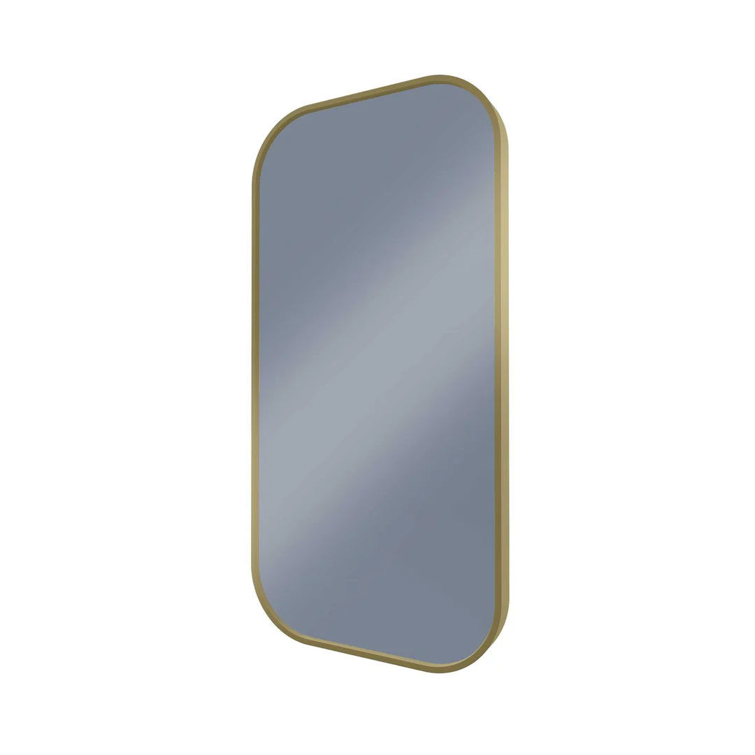 Remer Modern Soft Rectangle Mirror 450X900 Nordic Gold Framed Mirror With Mirage Magnifier -