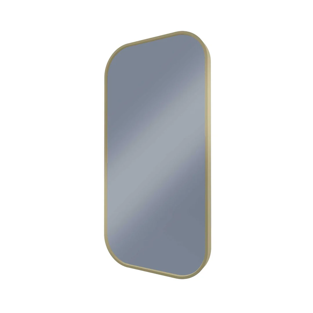 Remer Modern Soft Rectangle Mirror 450X900 With Baltic Brass Frame