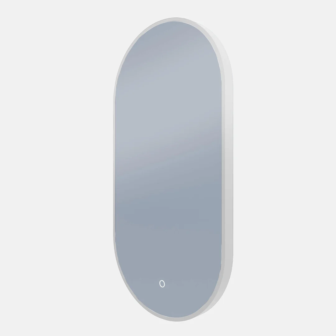 Remer O-Series Oblong Backlit Led Mirror Milano White Frame