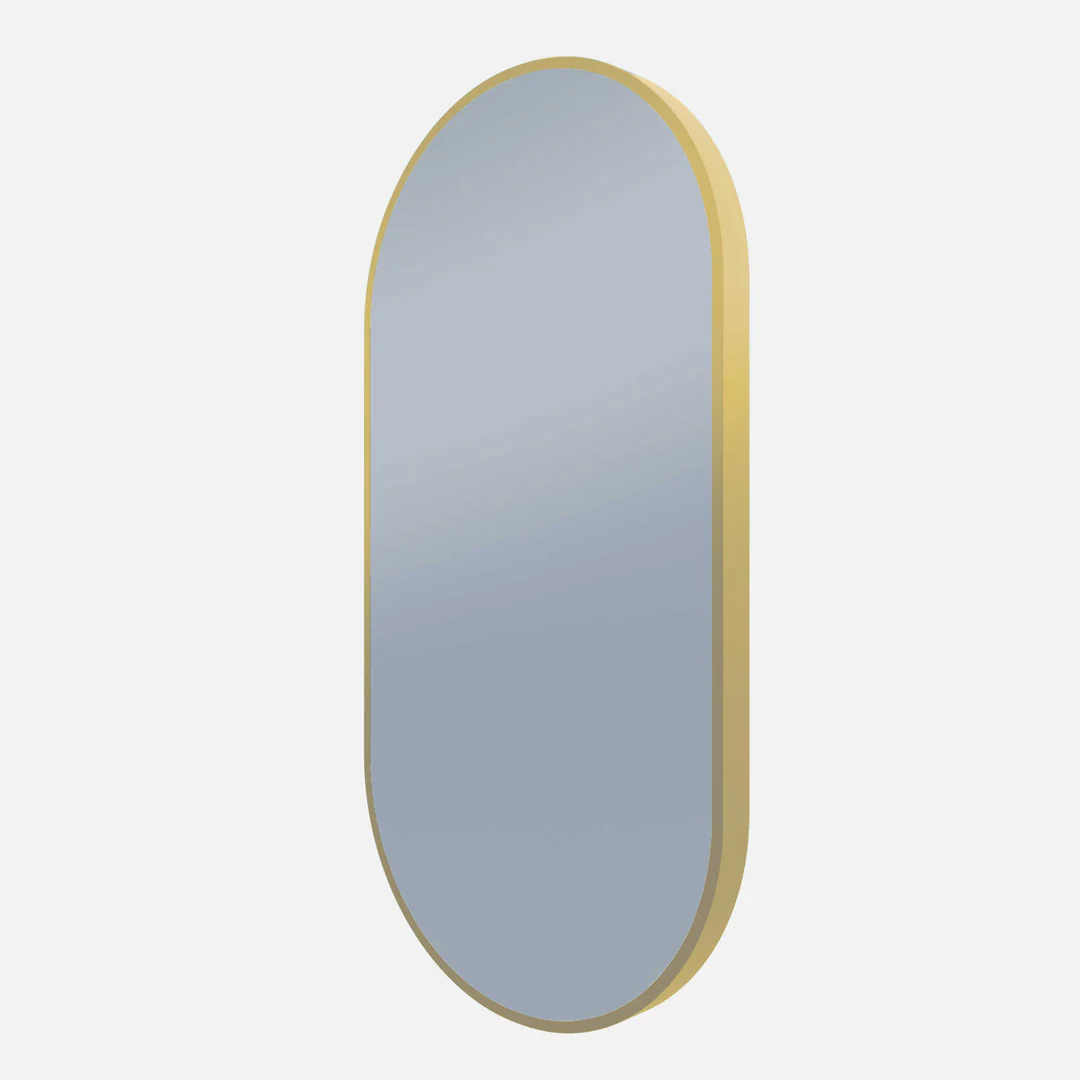Remer O-Series Oblong Backlit Led Mirror With Demister Nordic Gold Frame