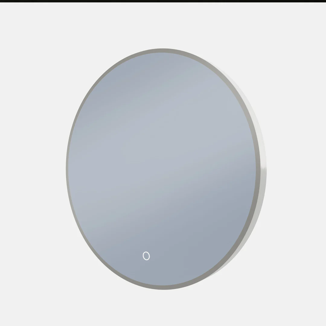 Remer S-Series 800 Round Backlit Led Mirror Demister Brits Nickel Frame