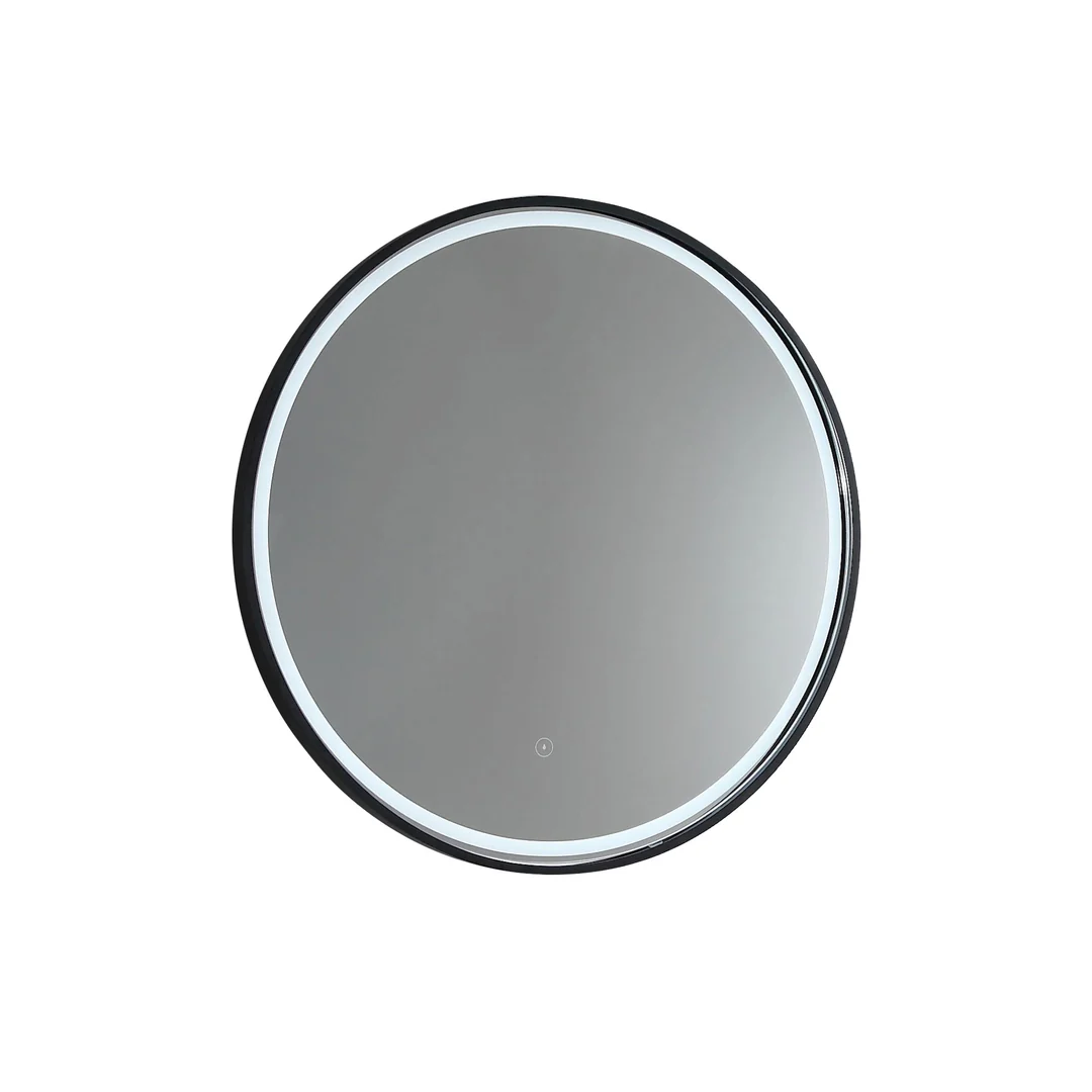 Remer Sphere 600 Round Led Mirror Manhattan Black Frame With Mirage Magnifier