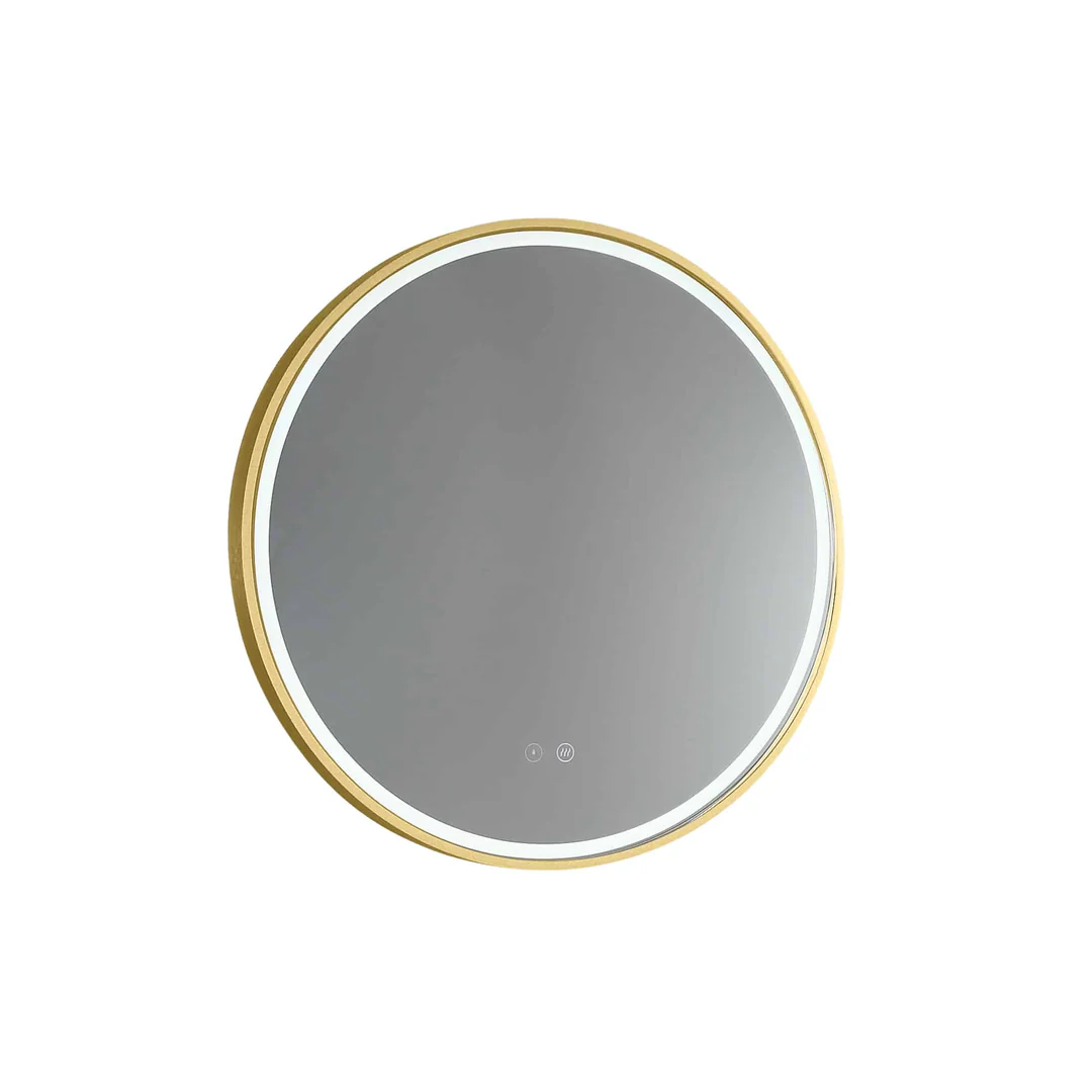 Remer Sphere 600 Round Led Mirror Nordic Gold Frame With Mirage Magnifier