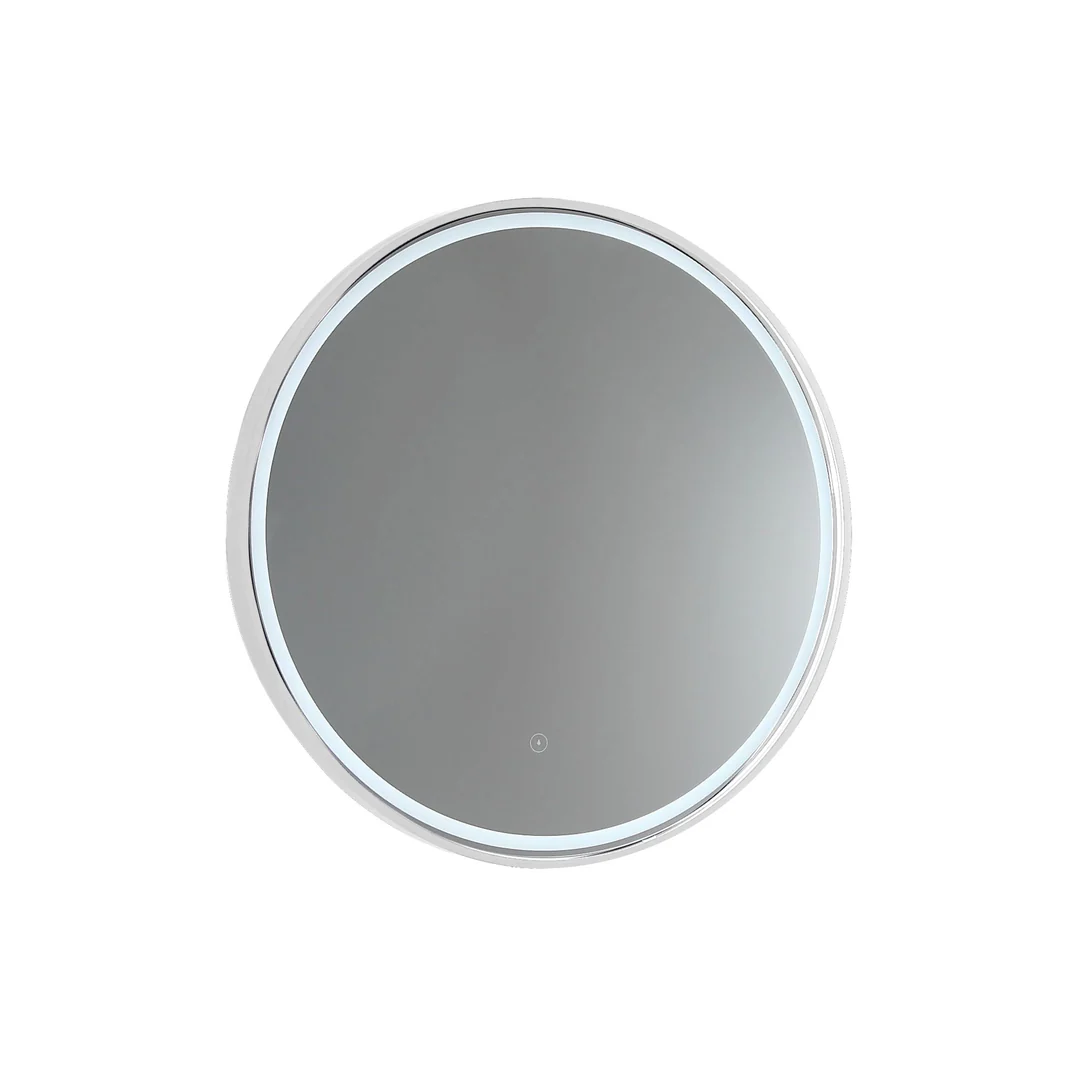 Remer Sphere 800 Round Led Mirror Demister Bluetooth Milano White Frame With Mirage Magnifier