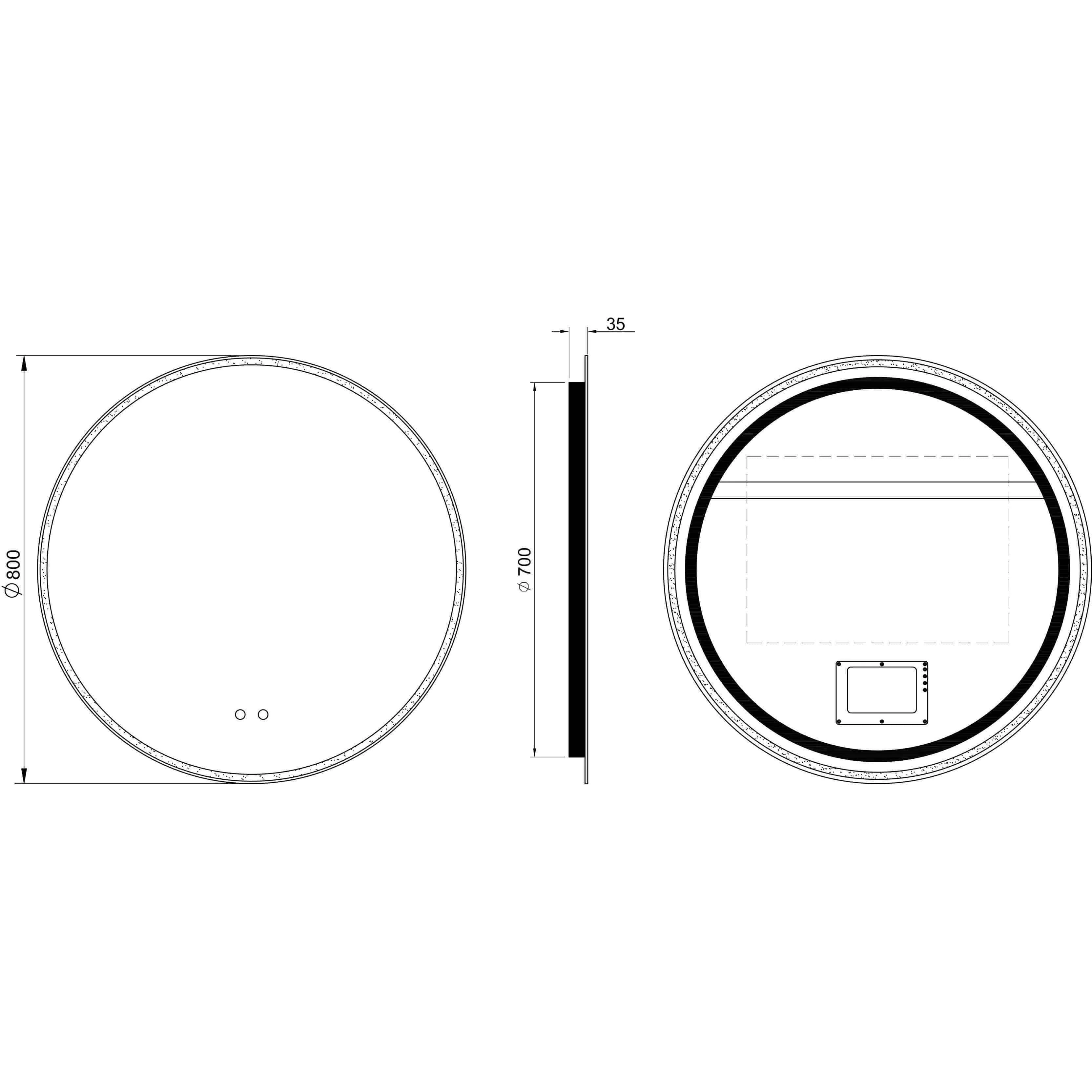 Remer Sphere 800D Led Mirror 800W X 800H X 35D Brushed Brass - Image 6