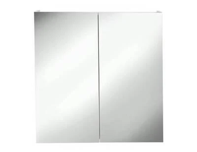 Rf 750mm Mirrored Shaving Cabinet 2 Door White Satin - Image 3