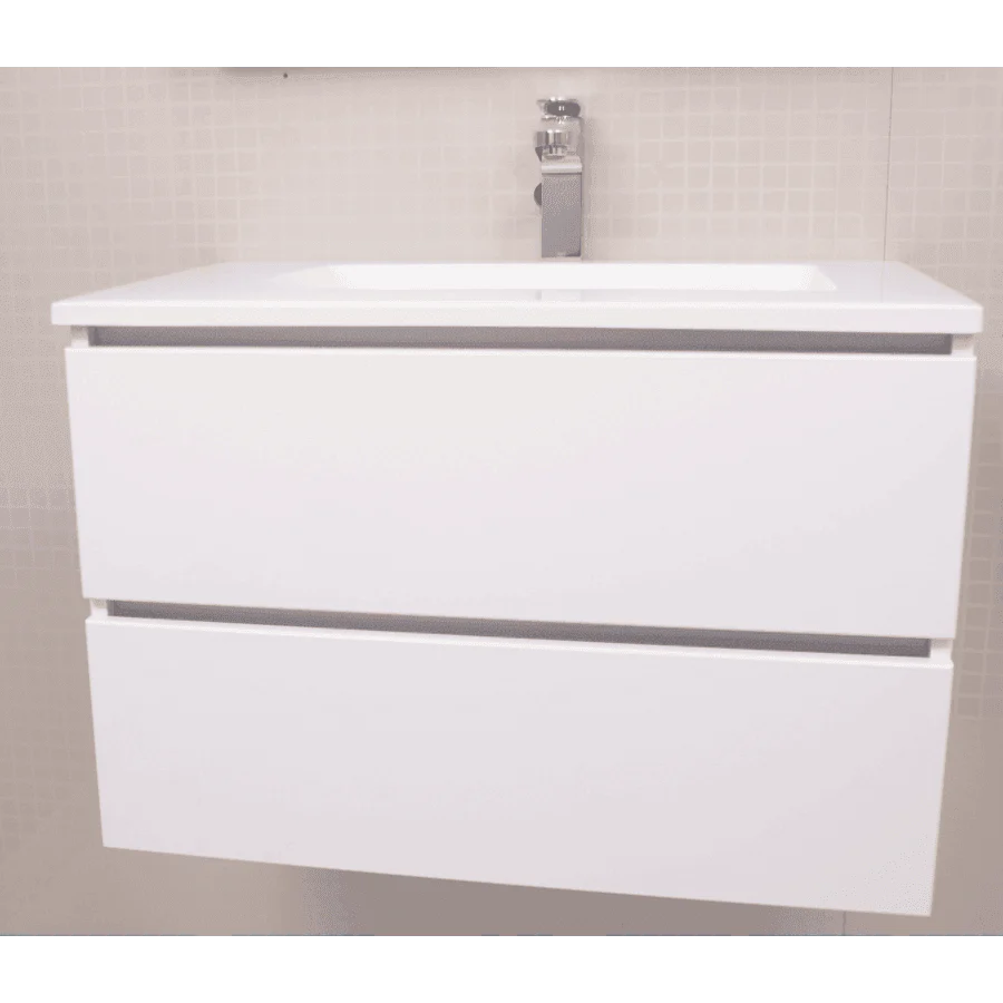Rifco Platinum Double Drawer W/Hung Vanity Icon Top 900mm